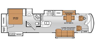 2015 Thor Motor Coach Tuscany 40KQ floorplan