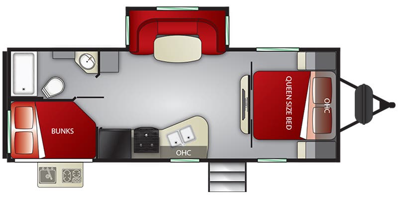 2019 Cruiser RV Shadow Cruiser SC240BHS - Floorplan 1