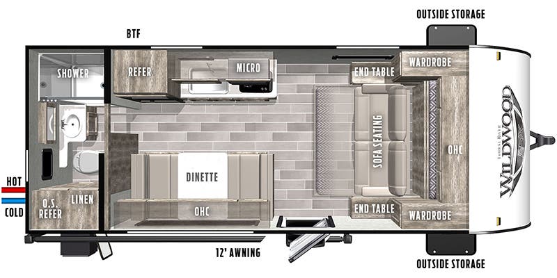 2020 Forest River Wildwood FSX 167RBK - Floorplan 1