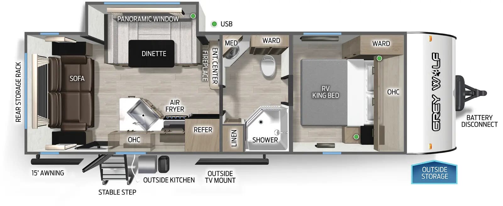 2026 FOREST RIVER CHEROKEE GREY WOLF 23MK - Floorplan 1