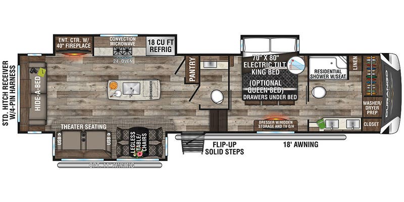 2021 KZ RV Durango Gold G366FBT - Floorplan 1