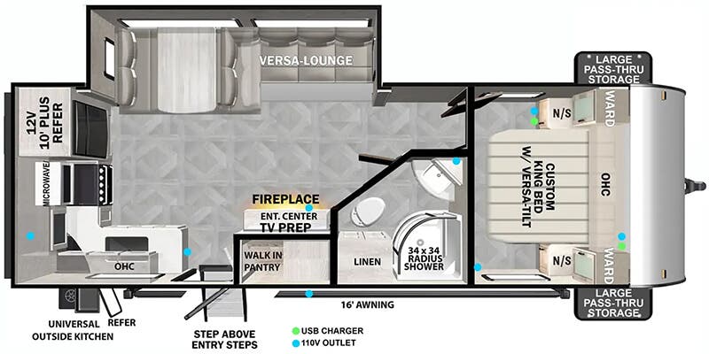 2025 Forest River Salem Northwest 25RKE - Floorplan 1