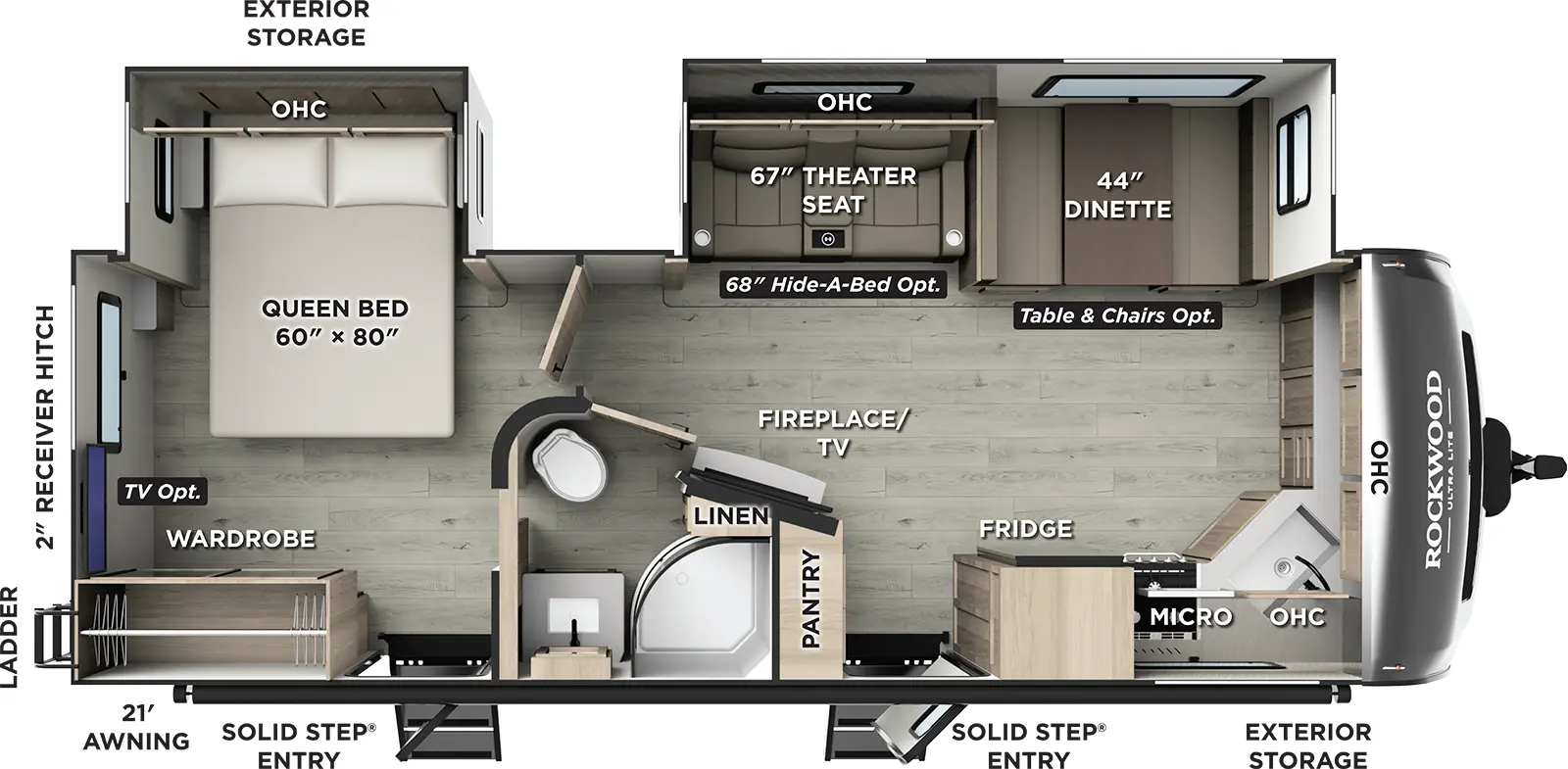 2026 Forest River Rockwood Ultra Lite 2608BS - Floorplan 1