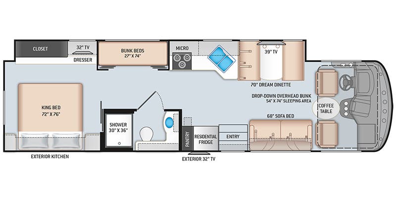 2023 THOR MOTOR COACH 34J - Floorplan 1