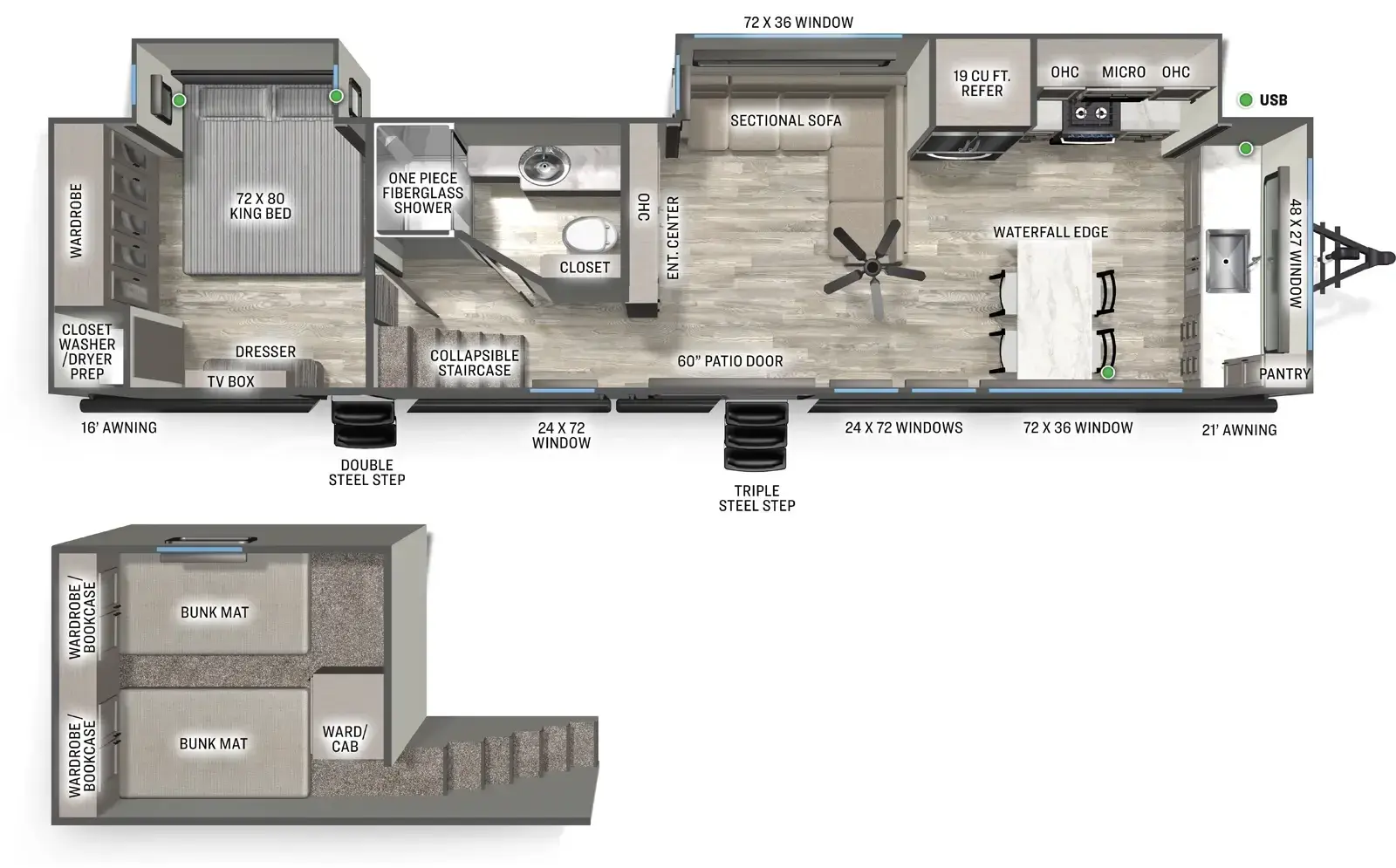 2027 Forest River Sierra Destination 422FKL - Floorplan 1