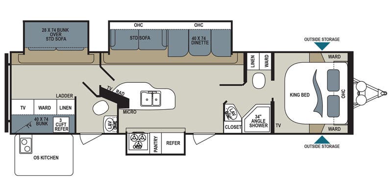 2018 DUTCHMEN AEROLITE 319BHSS - Floorplan 1