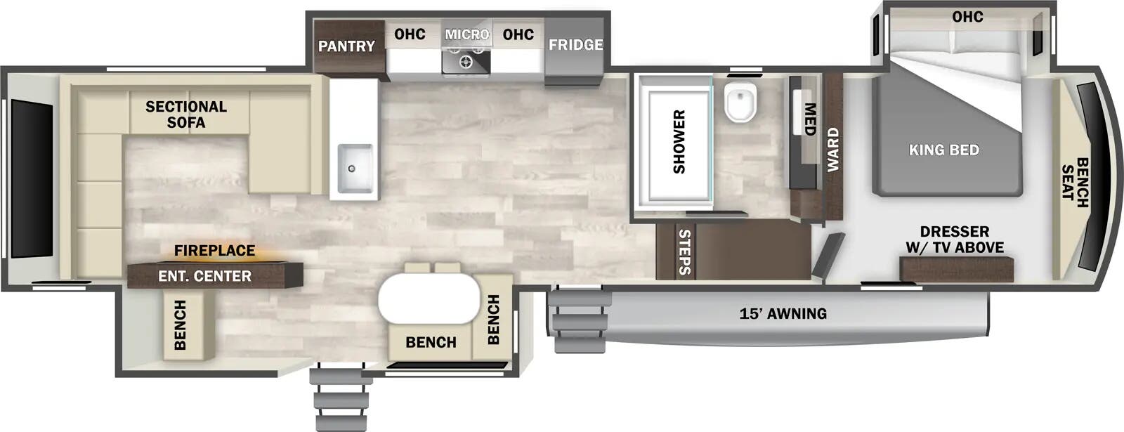 2026 Forest River Cedar Creek Cottage 412FWC floorplan