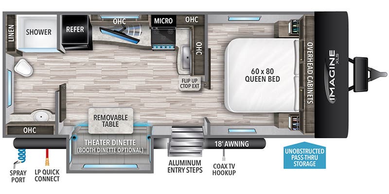 2023 Grand Design Imagine XLS 22RBE floorplan