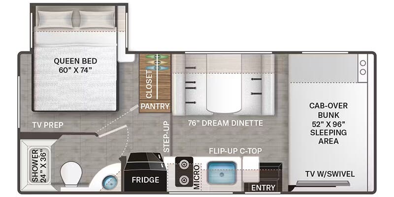 2026 Thor Motor Coach Four Winds Espec 22Z - Floorplan 1