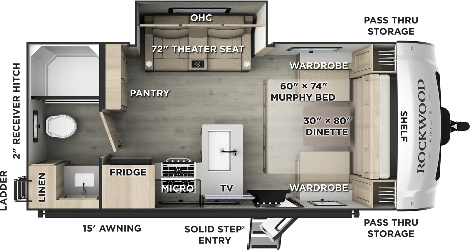 2026 FOREST RIVER ROCKWOOD MINI LITE 2108RB - Floorplan 1
