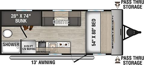 2025 KZ RV Sportsmen Classic 180BH - Floorplan 1