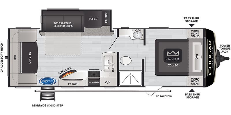 2021 Keystone Cougar Half-Ton West 25RDSWE - Floorplan 1