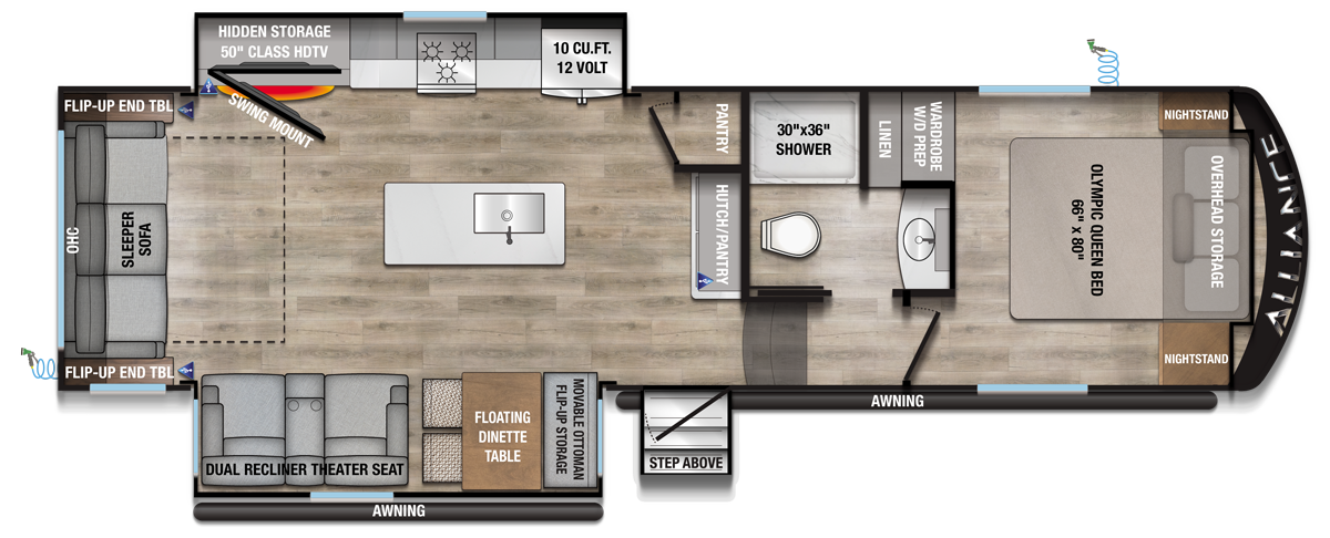 2026 Alliance RV Avenue All-Access Series 29RL - Floorplan 1