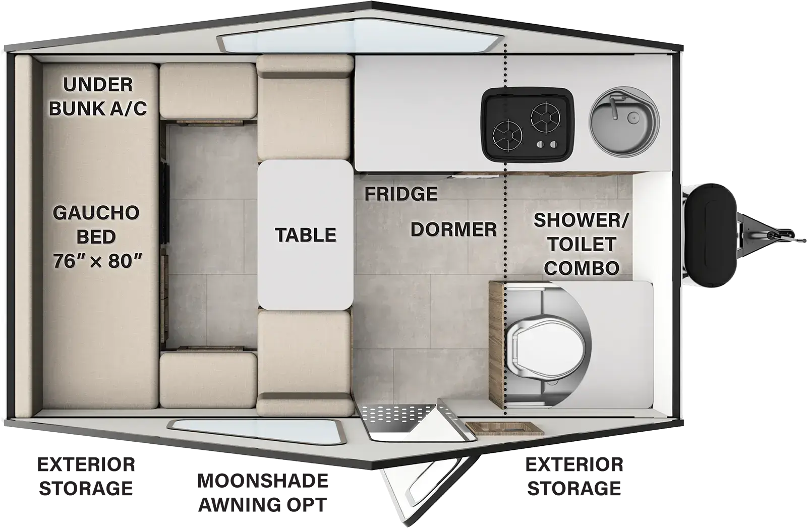 2027 FOREST RIVER ROCKWOOD A-FRAME A123RG - Floorplan 1