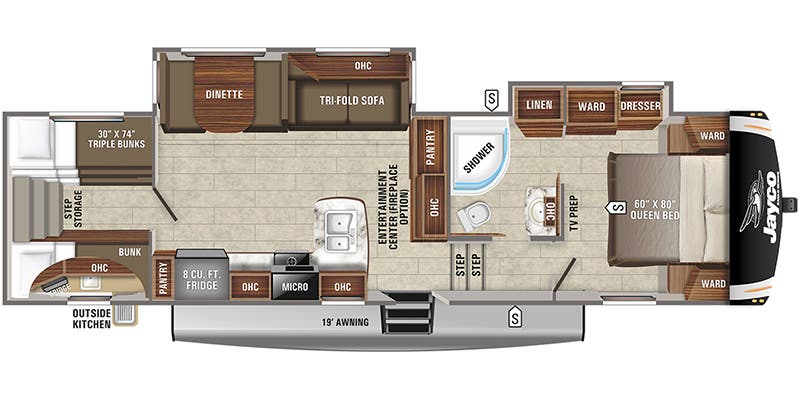 2021 Jayco Eagle HT 29.5BHOK - Floorplan 1