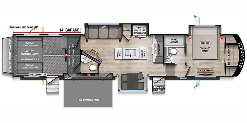 2026 Alliance RV Valor 42V14 - Floorplan 1