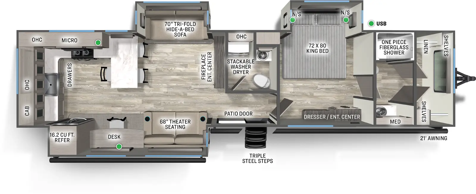 2026 Forest River Sandpiper Destination 396RKLR - Floorplan 1