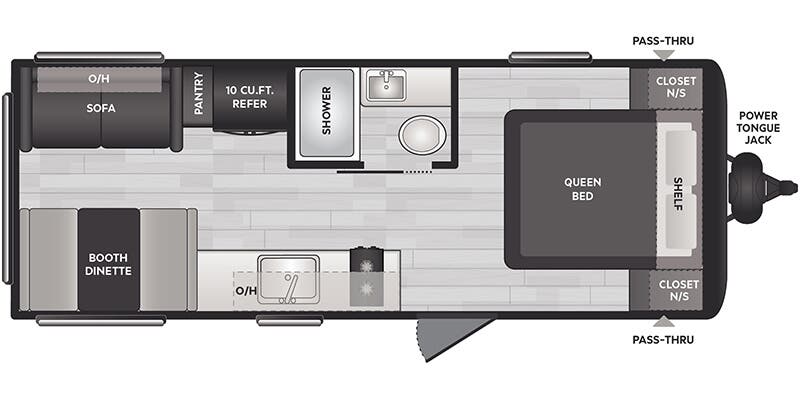 2026 Keystone Hideout Sport 200RLWE - Floorplan 1