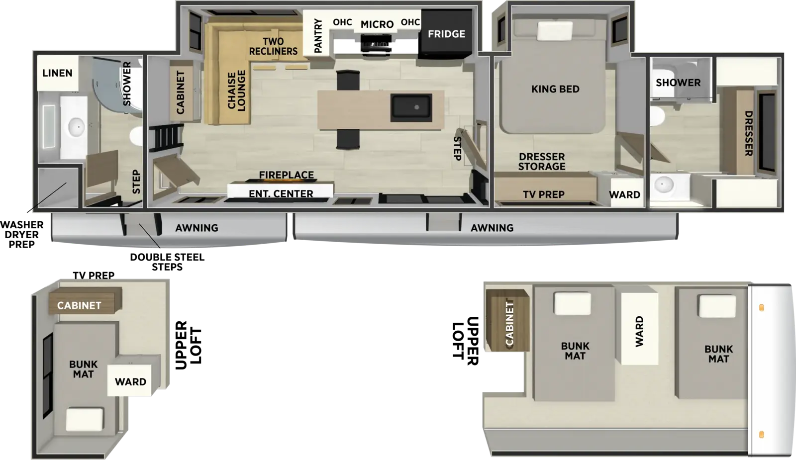 2027 Forest River Sierra Destination 411DBDL - Floorplan 1