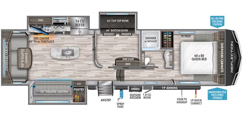 2023 Grand Design Reflection 324MBS floorplan