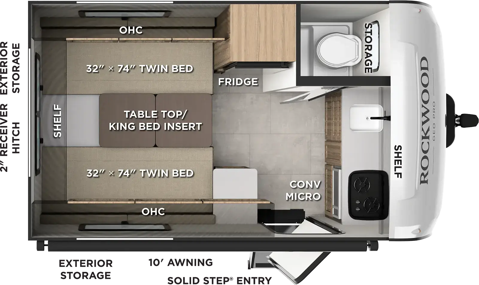 2027 Forest River Rockwood Geo Pro G15TLE - Floorplan 1