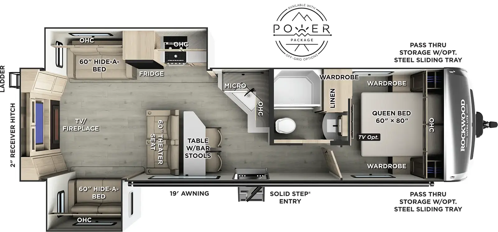 2026 Forest River Rockwood Ultra Lite 2908SRL - Floorplan 1