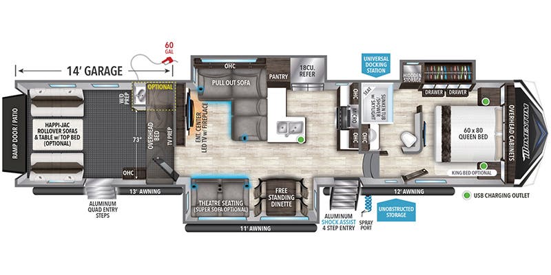 2023 GRAND DESIGN 395 - Floorplan 1