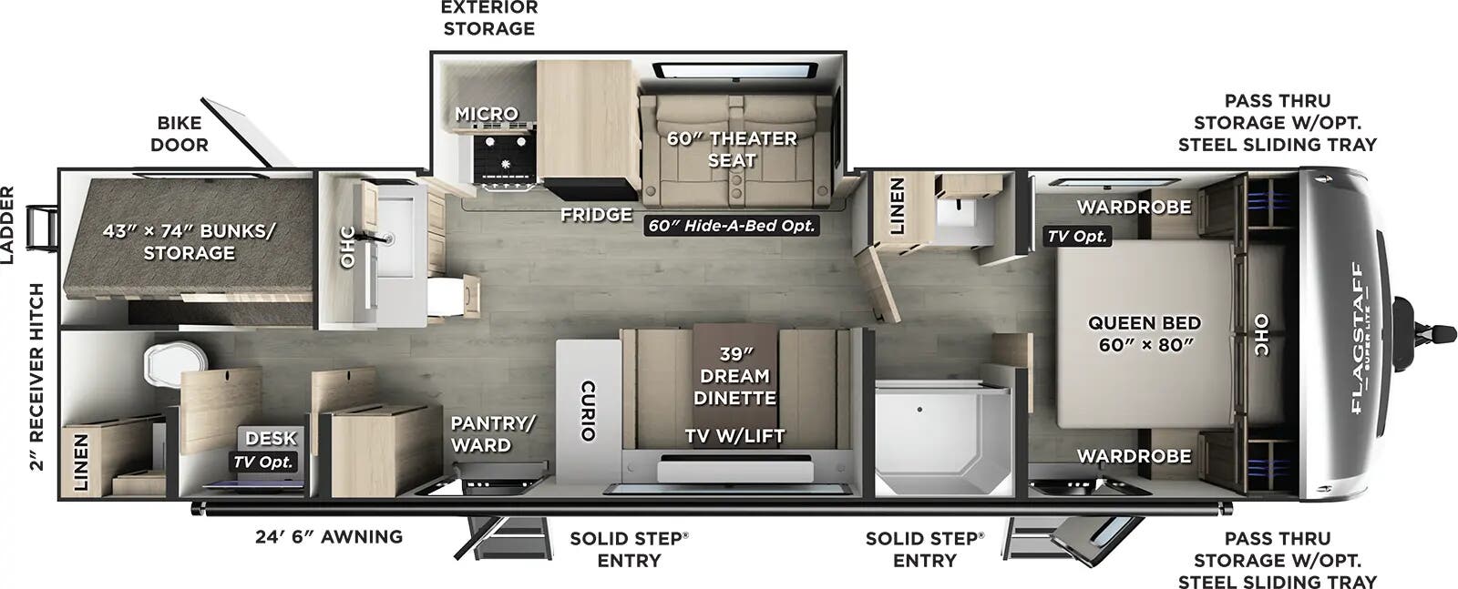 2026 Forest River Flagstaff Super Lite 29DBH floorplan