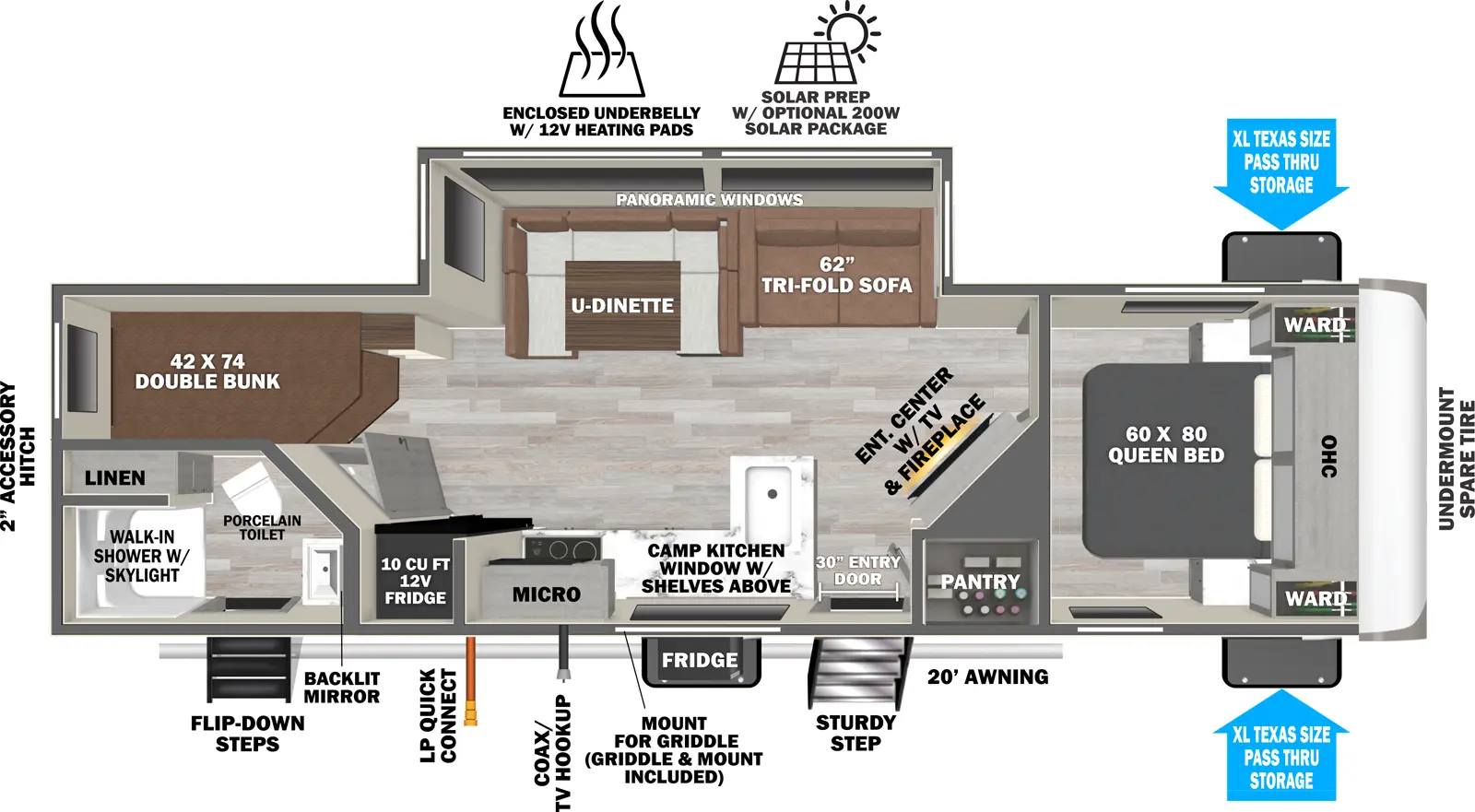 2026 FOREST RIVER 25BHHL - Floorplan 1