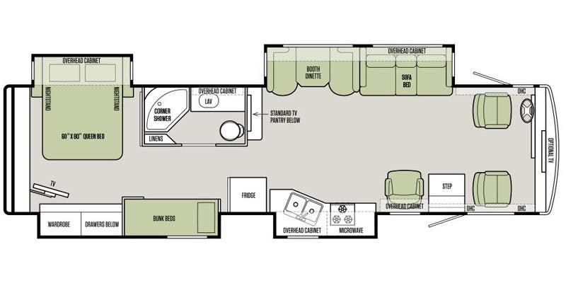 2016 Tiffin Allegro 35 QBA - Floorplan 1