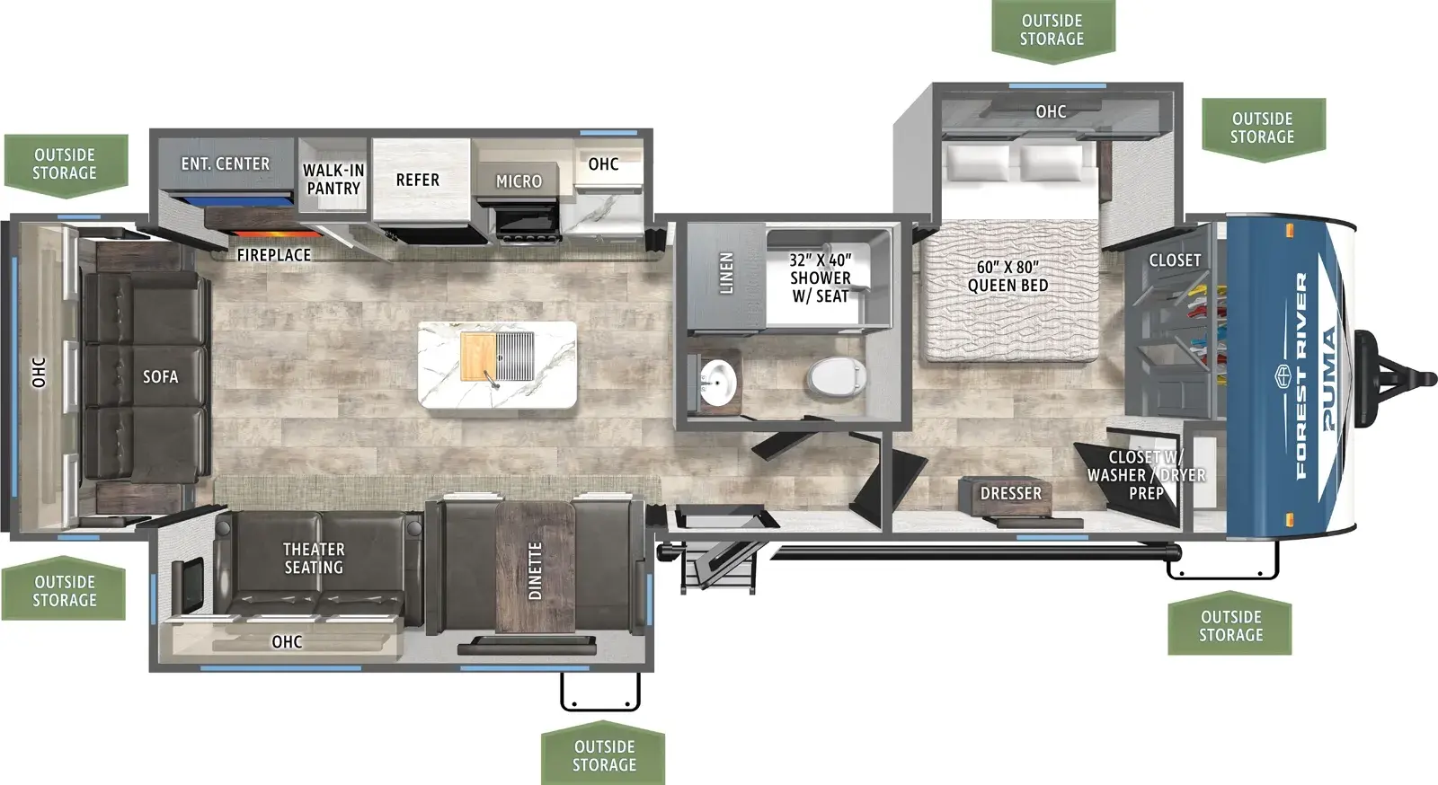 2027 PALOMINO PUMA 31RLQS - Floorplan 1