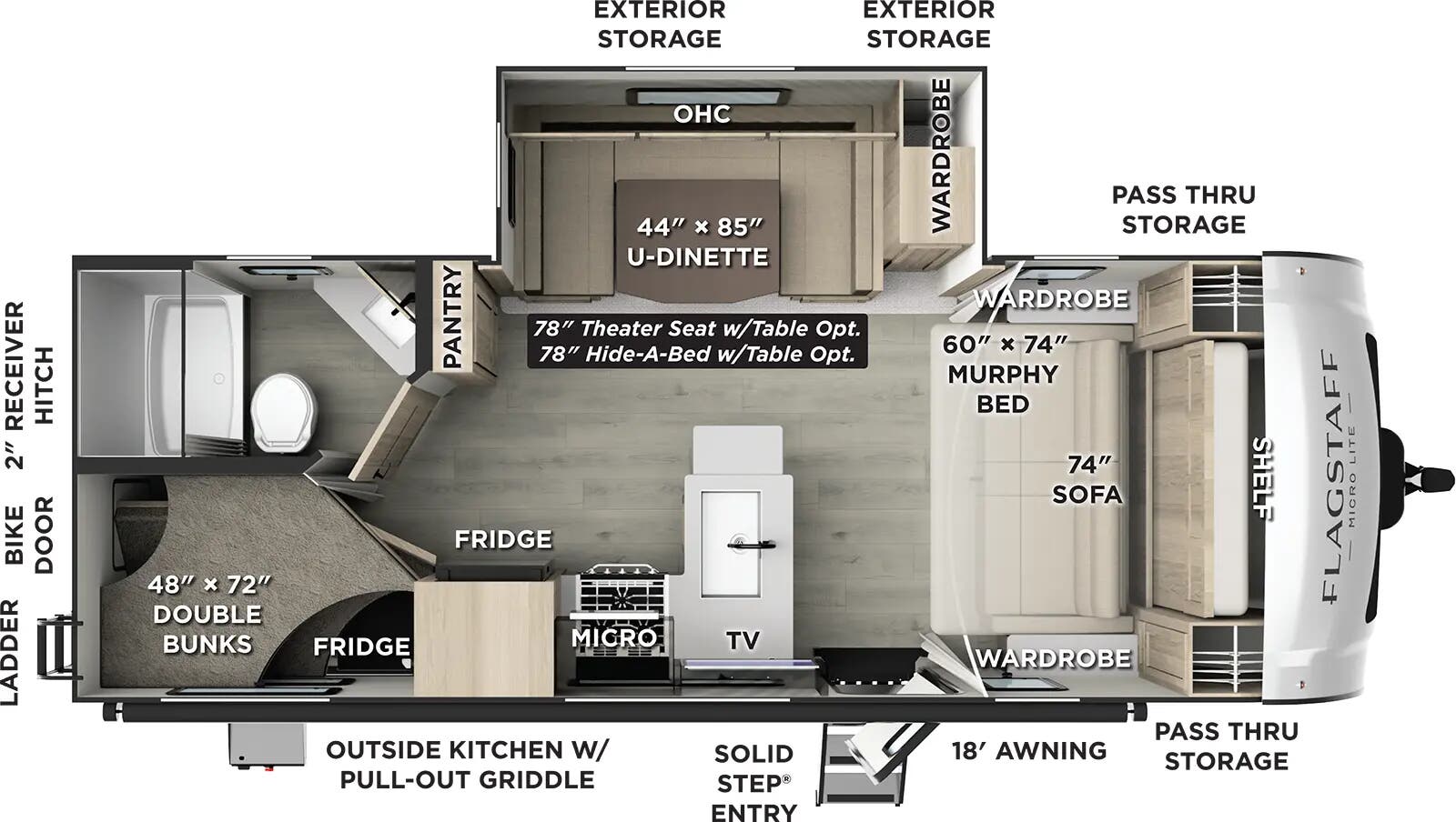2026 Forest River Flagstaff Micro Lite 25BRDS floorplan