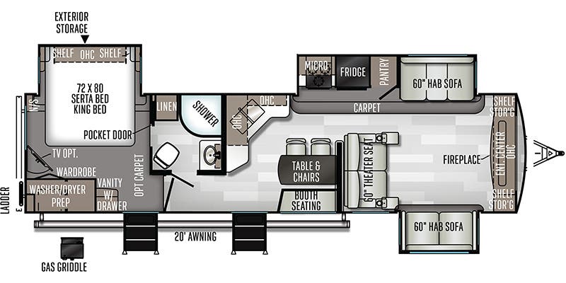 2020 Forest River Flagstaff Classic Super Lite 832FLSB floorplan