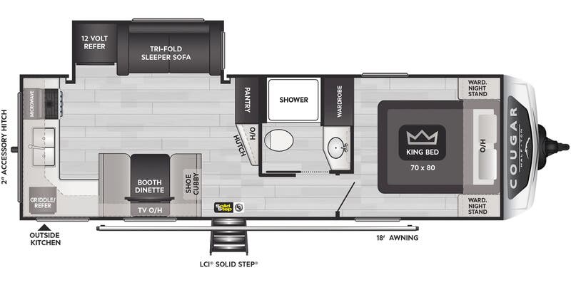2026 Keystone Cougar Half-Ton West 25MLEWE - Floorplan 1