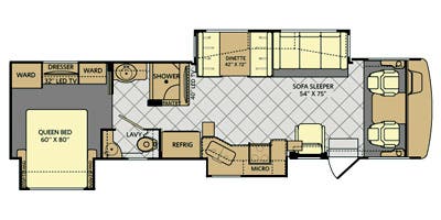2016 Fleetwood Bounder 34T - Floorplan 1
