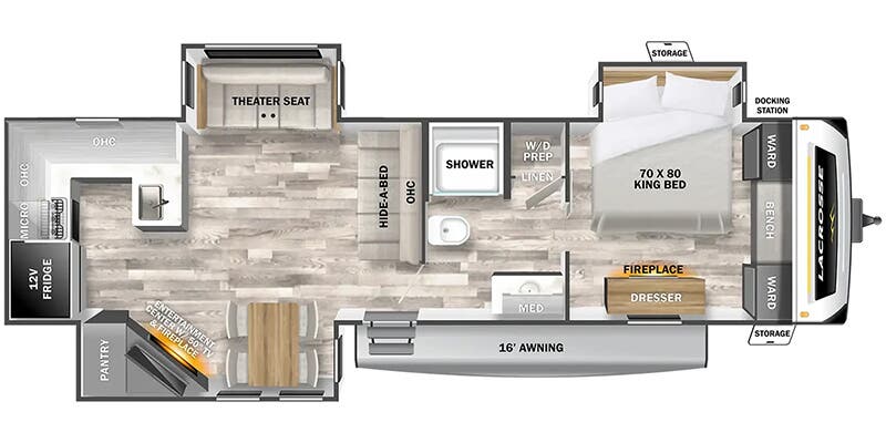 2026 Prime Time LaCrosse 3411RK - Floorplan 1