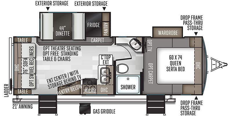 2020 Forest River Rockwood Ultra Lite 2612WS - Floorplan 1