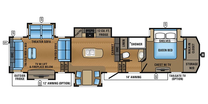 2017 JAYCO NORTHPOINT 387RDFS - Floorplan 1
