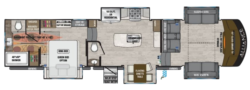 2022 Alliance RV Paradigm 385FL floorplan