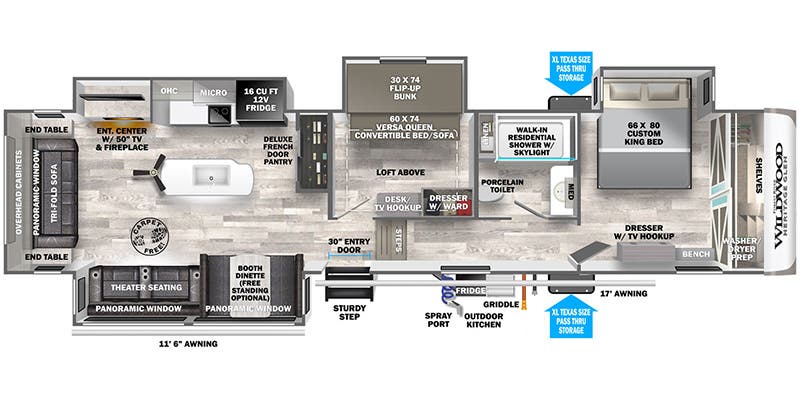 2023 Forest River Wildwood Heritage Glen 369BL floorplan