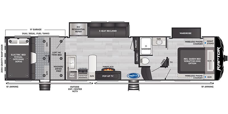 2022 Keystone Raptor 351 floorplan