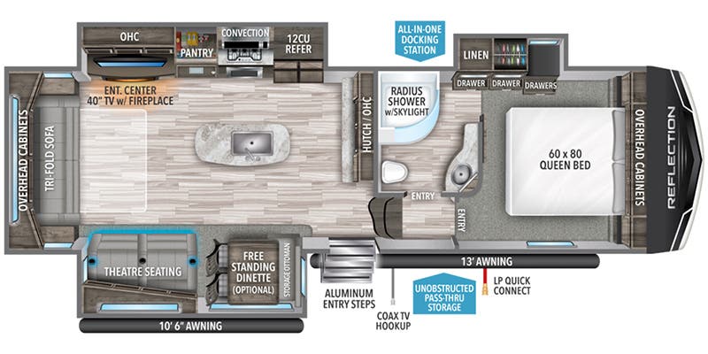 2020 Grand Design Reflection 303RLS - Floorplan 1