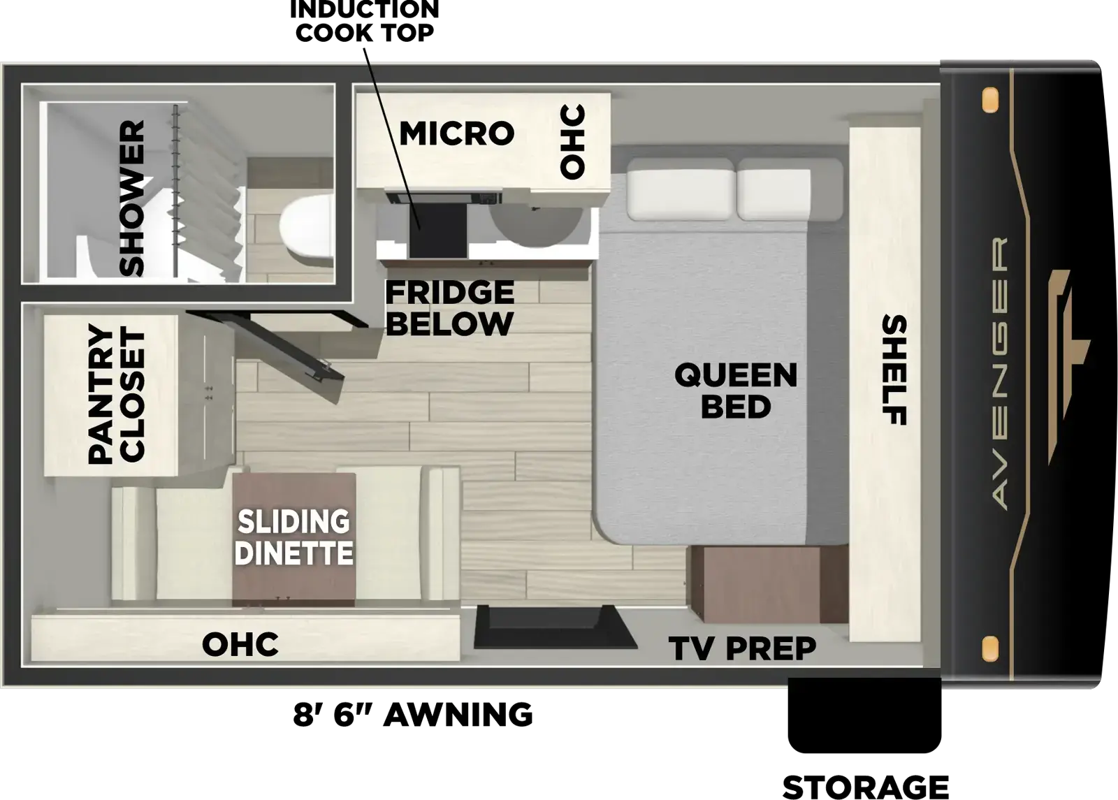 2027 Forest River Avenger LT 12RDX - Floorplan 1