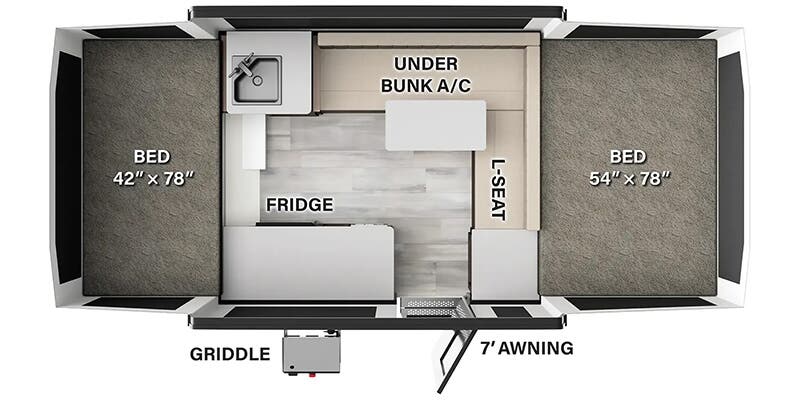 2026 Forest River Rockwood Tent 1640FT - Floorplan 1