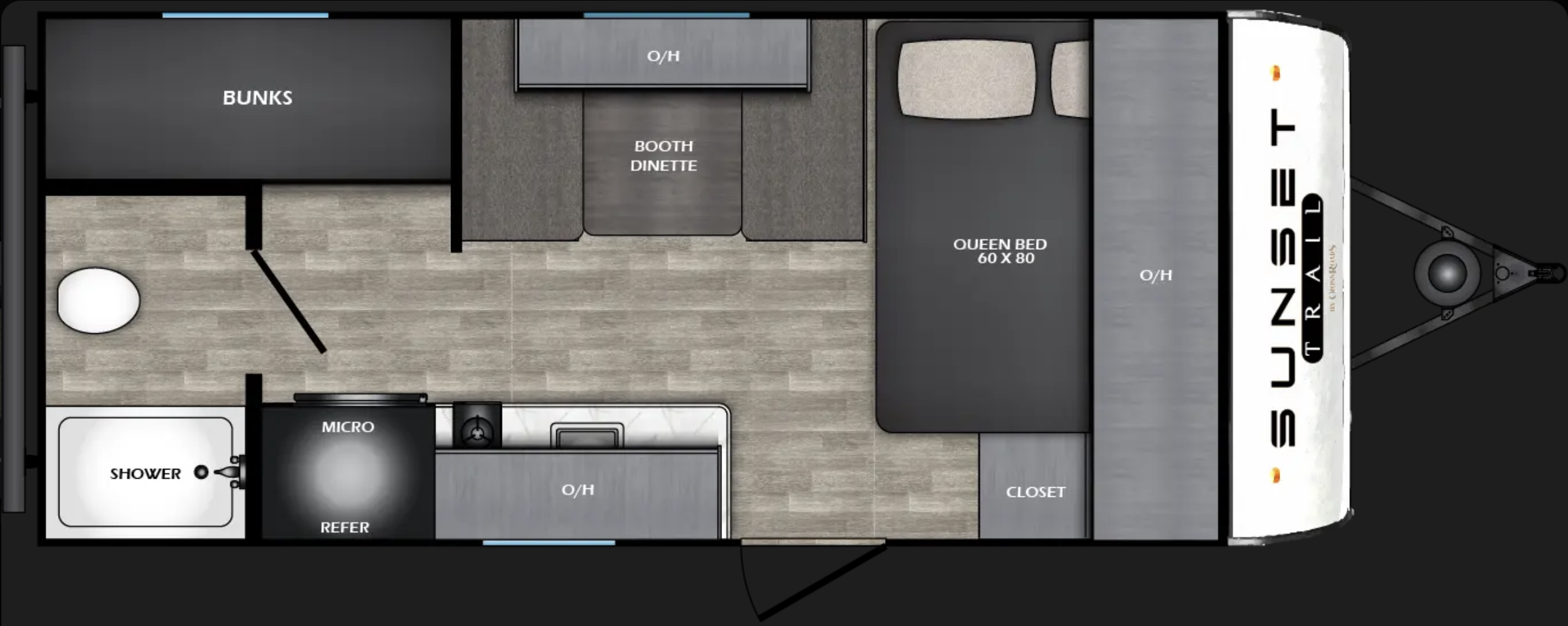 2026 CrossRoads Sunset Trail 17BHS - Floorplan 1