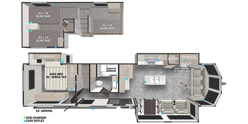 2025 FOREST RIVER 42FLDL - Floorplan 1