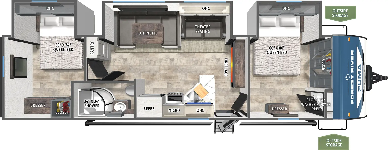 2026 PALOMINO 32RBFQ 2B - Floorplan 1