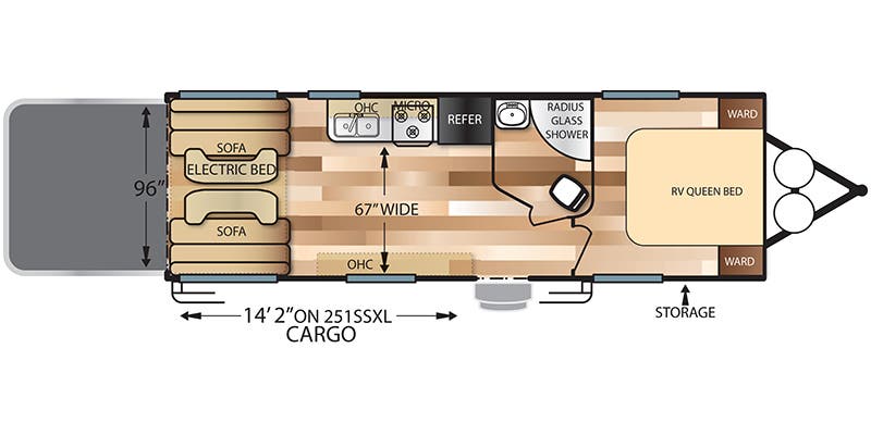 2018 Forest River Salem Cruise Lite West 251SSXL - Floorplan 1