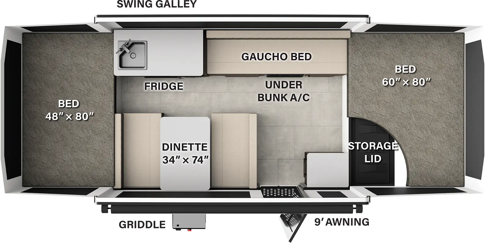 2026 Forest River Rockwood Tent 1930FT - Floorplan 1