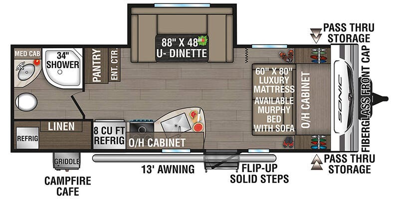 2025 Venture RV Sonic SN220VRB - Floorplan 1